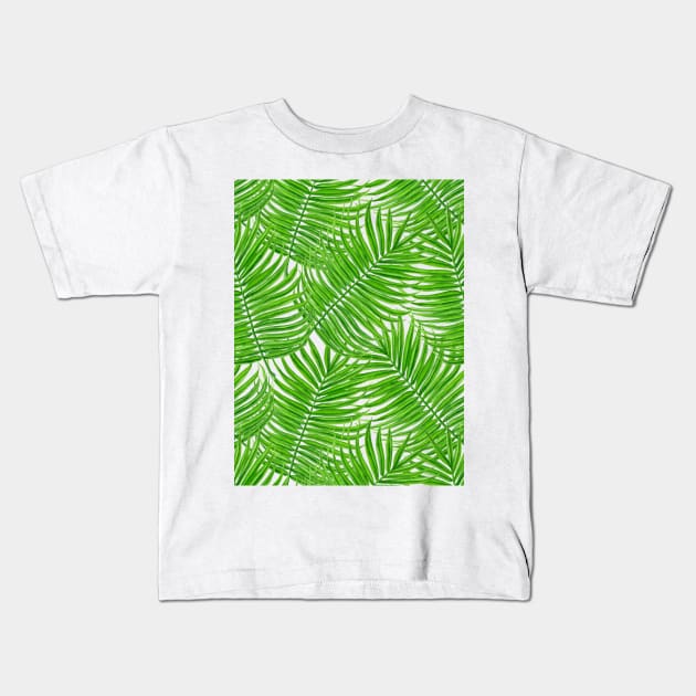 Palm leaves watercolor II Kids T-Shirt by katerinamk